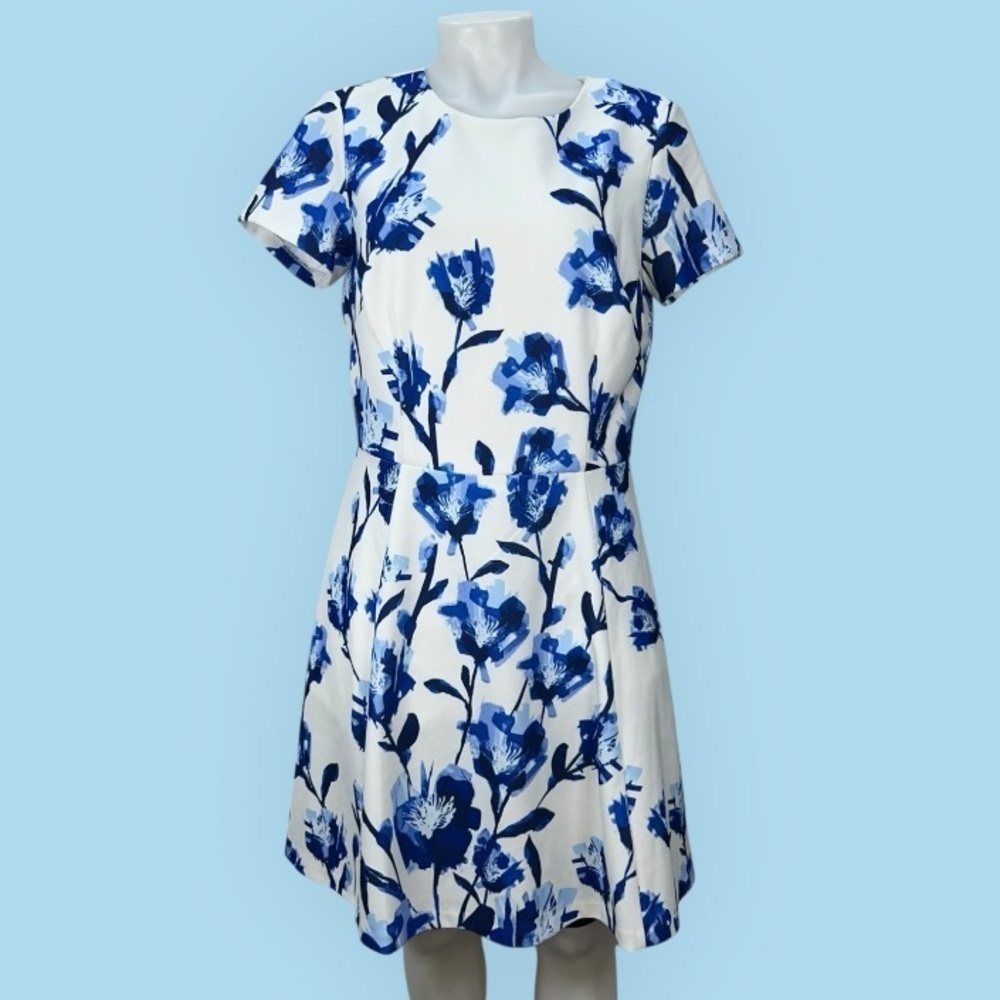 ELIZA J
Floral Fit & Flare Dress Blue and White size 12